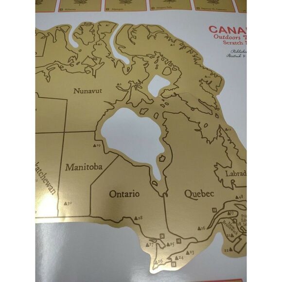 Canada Outdoors Travel Scratch Map All 48 National Parks Bonus 20x16in 52x41cm - Picture 4 of 10